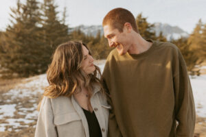 a couple at their anniversary session in canmore alberta