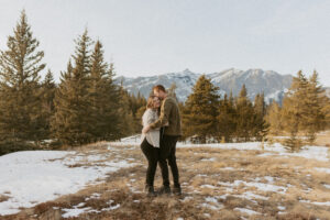 a couple at their anniversary session in canmore alberta